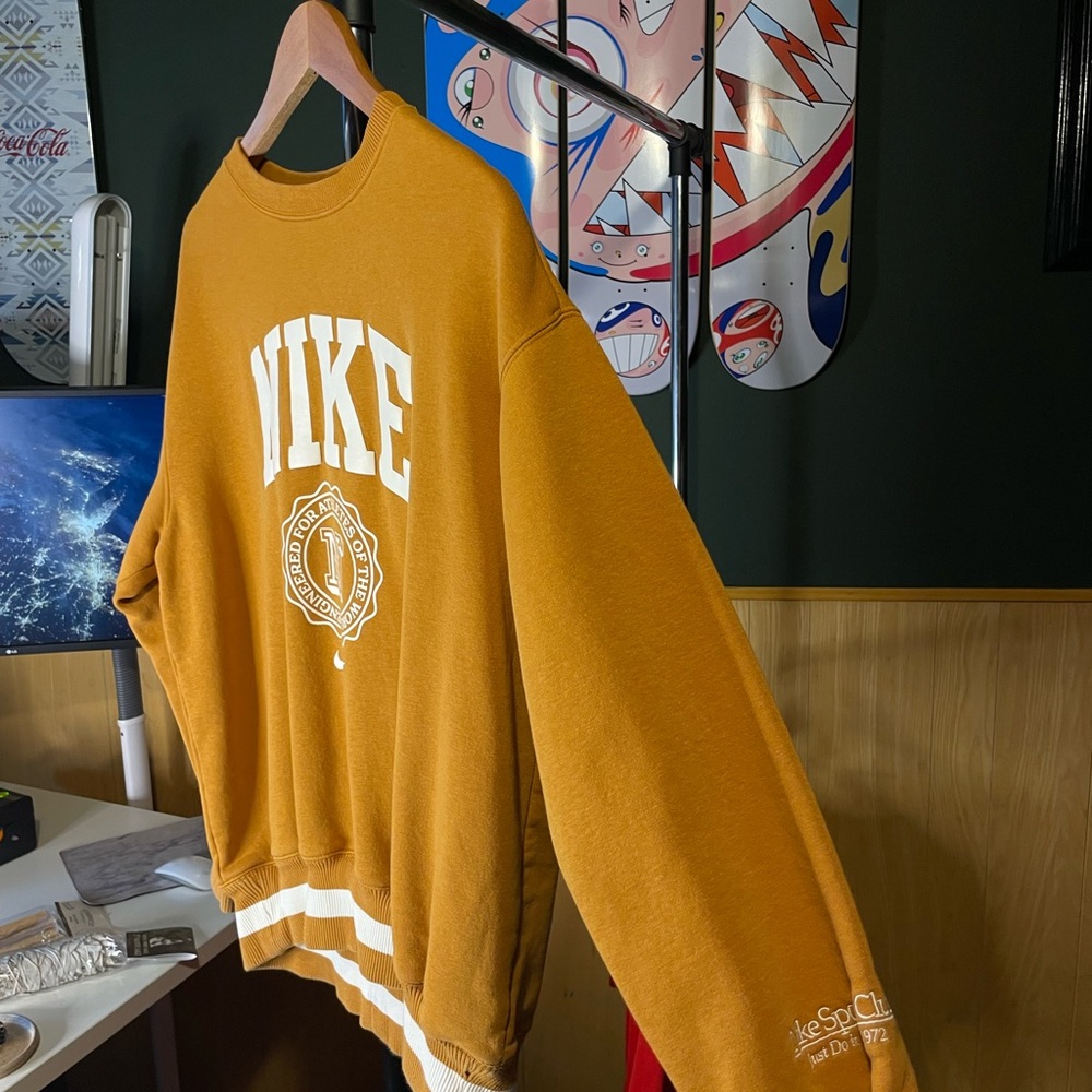 Nike Pheonix Fleece Heritage Fleece Oversized Crew Neck Sweatshirt Women size S - Picture 2 of 7